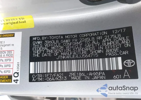 2018 Toyota Corolla Im from USA, damaged, VIN JTNKARJE4JJ564715